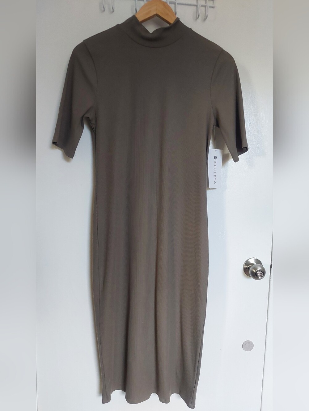Athleta Olive Midi Turtleneck Dress